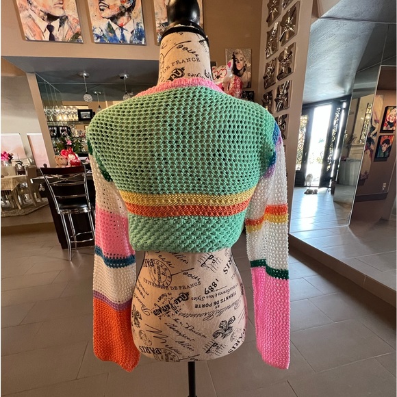 Sheila Simone Crochet Cropped Sweater - Picture 7 of 13